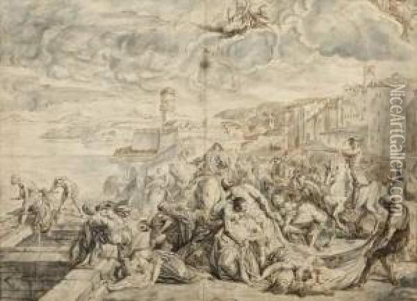 Le Chevalier Roze A La Tourette 
Pendant L'epidemie De Peste De 1720 Dit La Peste De Marseille. Oil Painting - Jean Francois de Troy