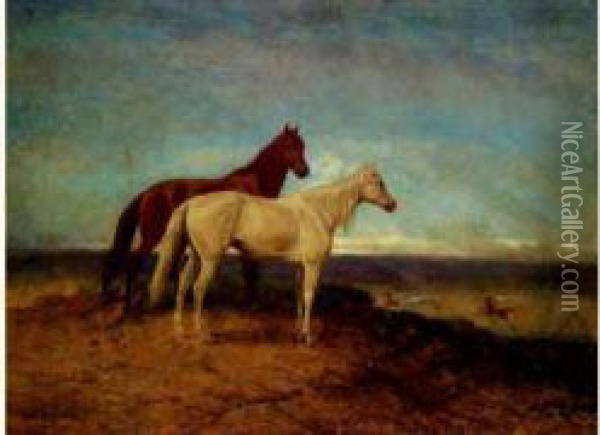 Chevaux. Oil Painting - Aime Velghe