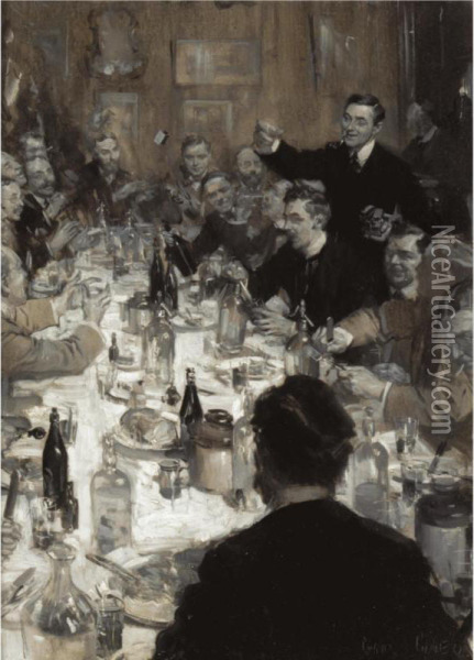 Friday Night Supper Oil Painting - Cyrus Cuneo