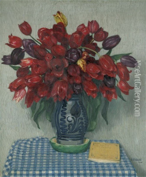 Stilleben Mit Tulpen Oil Painting - Emil Rudolf Weiss