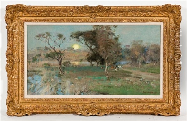 Moonrise Oil Painting - John Campbell Mitchell