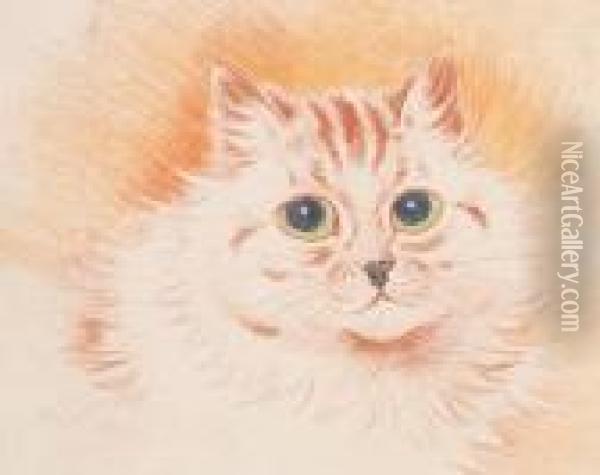 In The Pink Oil Painting - Louis William Wain