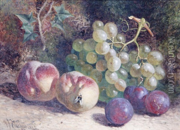 Still Life (+ Another; Pair) Oil Painting - William Hughes