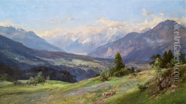 Oberes Inntal Von Nahe Igls Oil Painting - Edward Theodore Compton