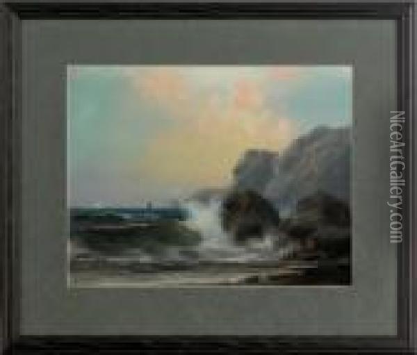 Pastel Coastal Scene Oil Painting - Alfred Thompson Bricher