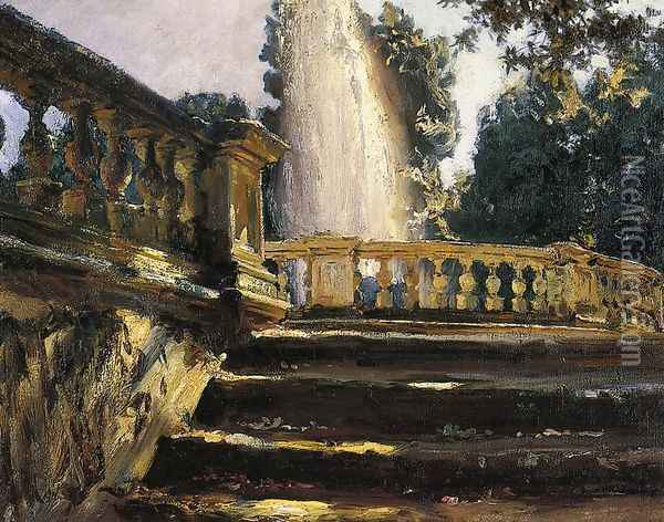 Villa Torlonia Fountain Oil Painting - John Singer Sargent