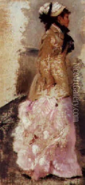 Lei Elegante Oil Painting - Giuseppe de Nittis