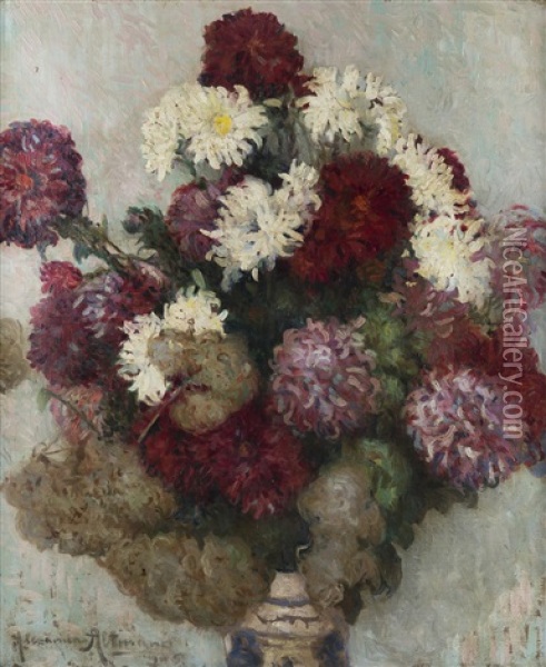 A Bouquet Of Asters Oil Painting - Alexandre Altmann