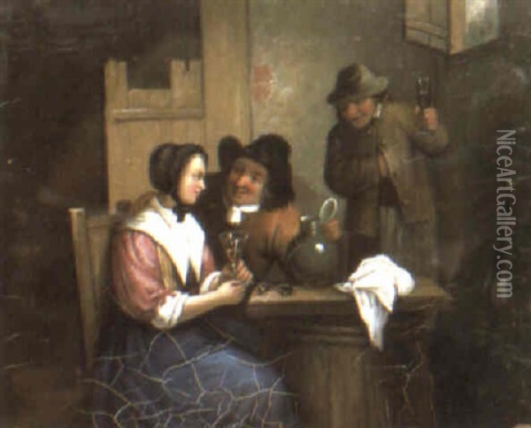 The Backgammon Players Oil Painting - Adriaen Jansz van Ostade