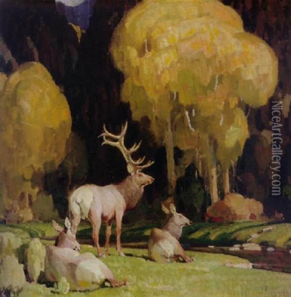 October In The Canyon Bottom Oil Painting - William Herbert Dunton