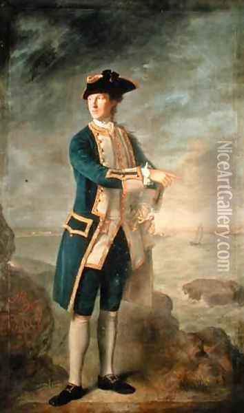 Captain the Hon Robert Boyle Walsingham MP 1736-80 Oil Painting - Nathaniel Hone