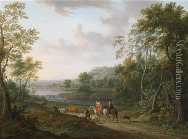 Landschaft Mit Reisenden Oil Painting - Jan Frans Beschey