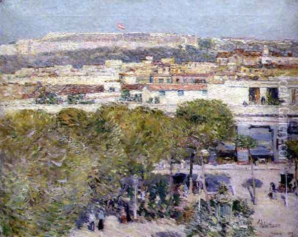 Place Centrale and Fort Cabanas, Havana, 1895 Oil Painting - Childe Hassam