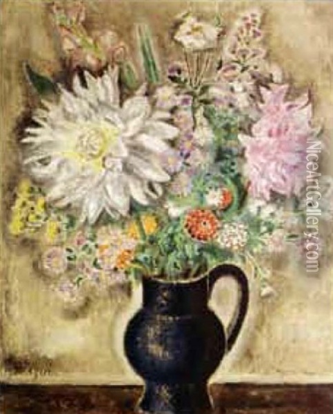 Bouquet De Fleurs Variees Oil Painting - Sei Koyanagui