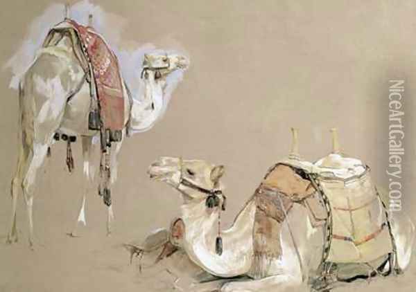 Camel Studies Oil Painting - John Frederick Lewis