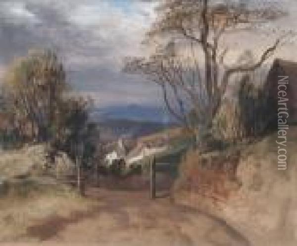 A Highland Landscape Oil Painting - Landseer, Sir Edwin