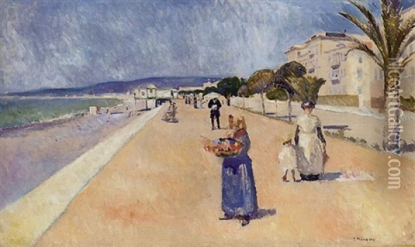 La Promenade De Anglais, Nice Oil Painting - Edvard Munch
