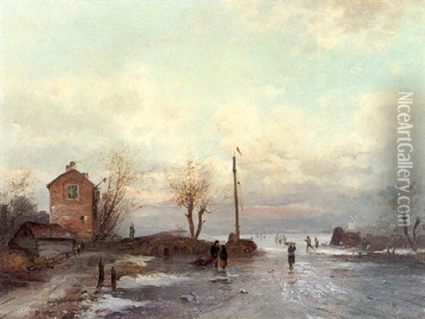 Winter In Holland Oil Painting - Adolf Kaufmann