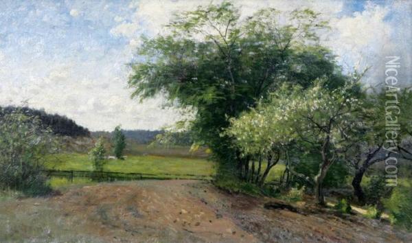 Gronskande Landskap Oil Painting - Olof Hermelin
