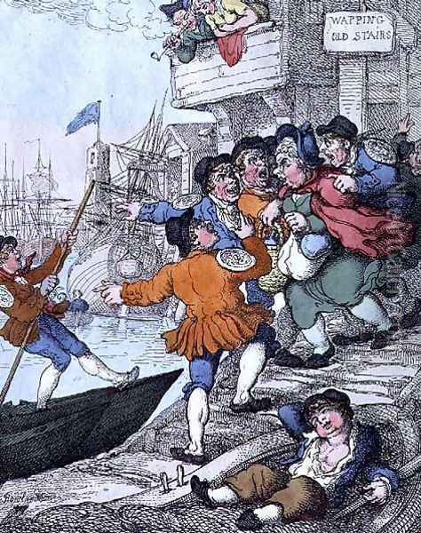 Miseries of London - the Thames at Wapping Oil Painting - Thomas Rowlandson