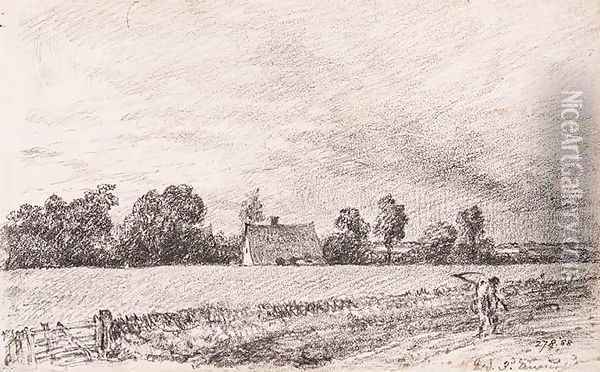 Cottages and road, East Bergholt Oil Painting - John Constable