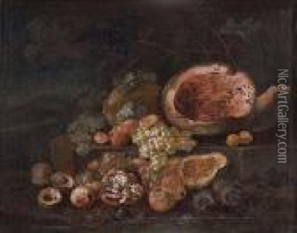 Naturaleza Muerta De Frutas Oil Painting - Giovan Battista Ruoppolo