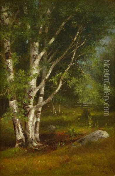 Silver Birches Oil Painting - Benjamin Champney