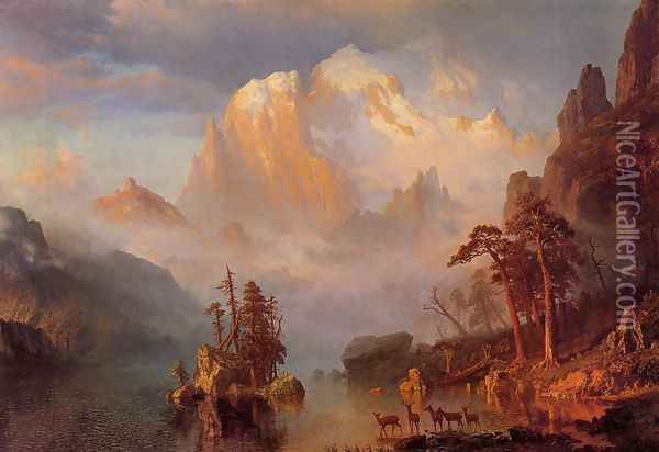 Rocky Mountains Oil Painting - Albert Bierstadt