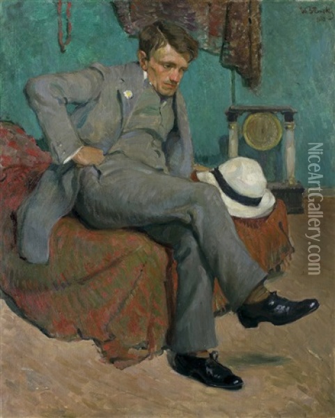 Portrait Of Mr D Oil Painting - Wlodzimierz Blocki