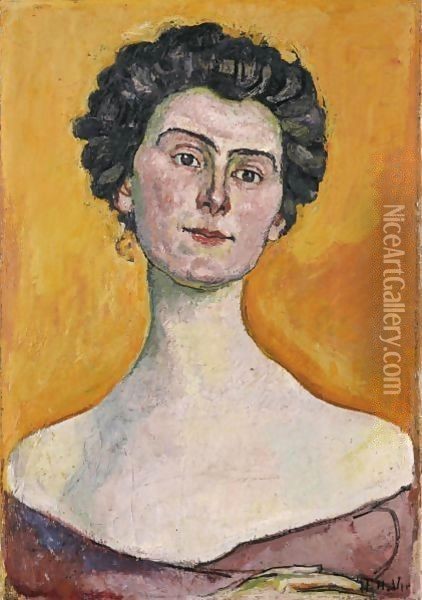 Potrait Of Clara Pasche-Battie Oil Painting - Ferdinand Hodler