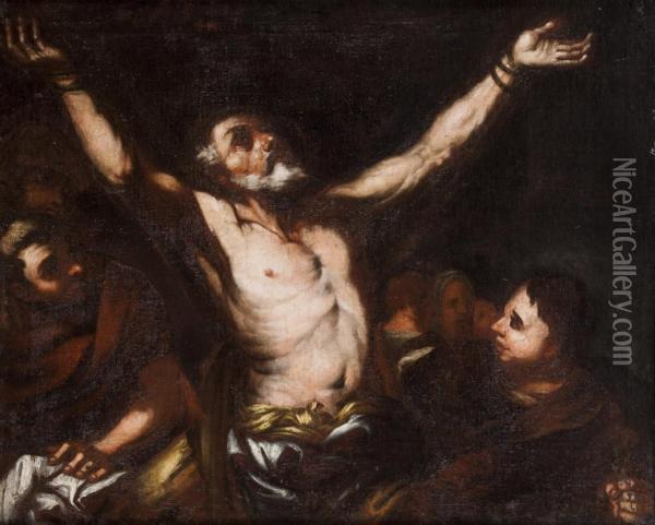 Crocifissione Di Sant'andrea Oil Painting - Luca Giordano