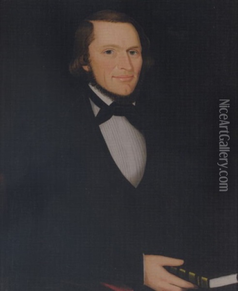 Portrait Of Dr. J. Ransom Of Poughkeepsie, New York Oil Painting - Ammi Phillips