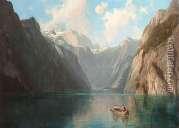 Remando En El Lago Oil Painting - Willibald Wex
