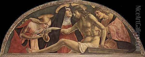 Pieta c. 1491 Oil Painting - Lorenzo di Alessandro Da Sanseverino