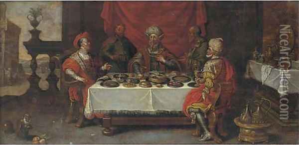 The Feast of King Midas Oil Painting - David Teniers I