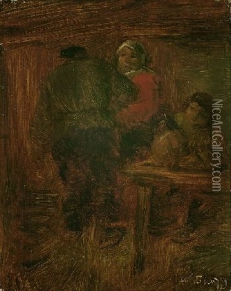 Wirtshausszene Oil Painting - Wilhelm Busch