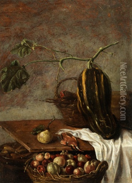 Fruchtestillleben Oil Painting - Sybrand Van Beest