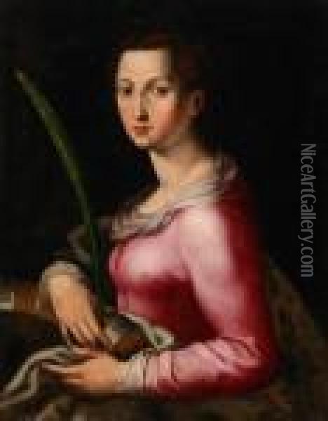 St. Catherine Of Alexandria Oil Painting - Agnolo Bronzino