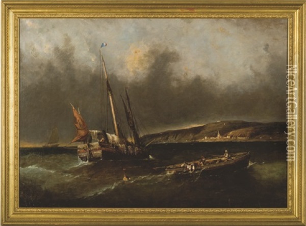 Off The Breton Coast Oil Painting - Paul Charles Emmanuel Gallard-Lepinay