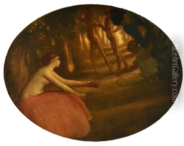 Woodland Idyl Oil Painting - Arthur B. Davies