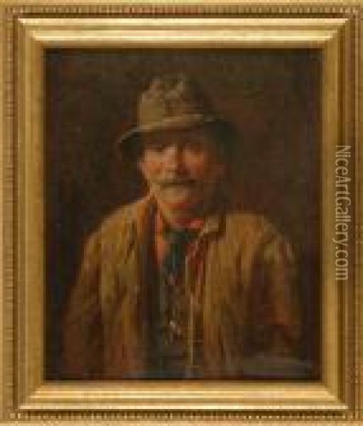 Half-length Portrait Of Decoy Oil Painting - Lemuel D. Eldred