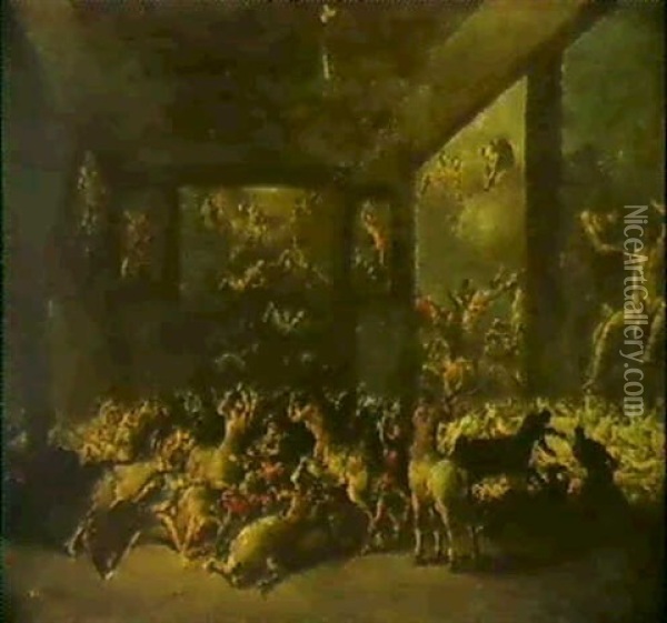 Le Combat Des Centaures Et Des Lapithes Oil Painting - Leonard Bramer