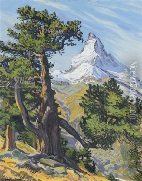 Arve Mit Matterhorn Oil Painting - Waldemar Theophil Fink