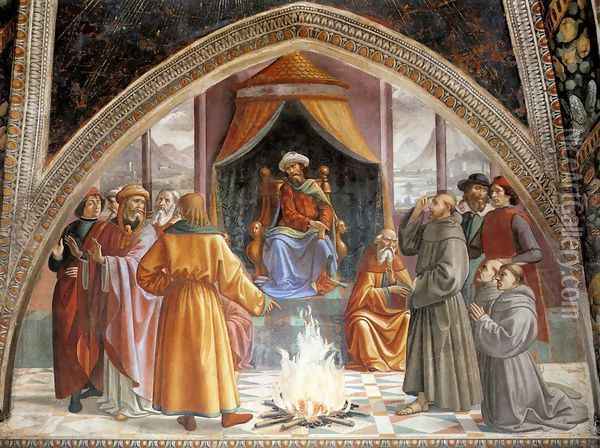 Test of Fire before the Sultan 1482-85 Oil Painting - Domenico Ghirlandaio