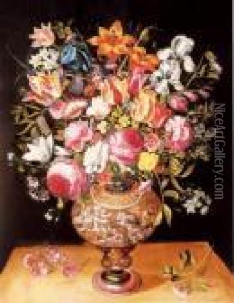 Bouquet De Fleurs Oil Painting - Andries Daniels