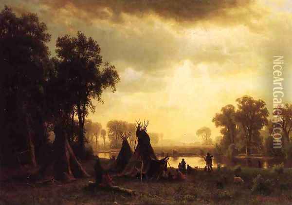 An Indian Encampment Oil Painting - Edmund Montague Morris