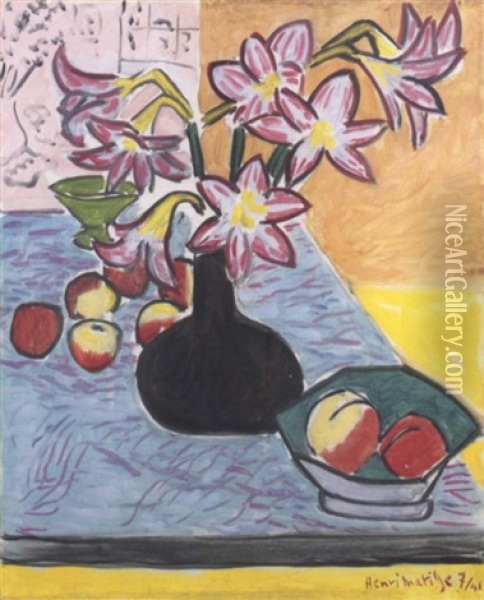 Vase D'amaryllis Oil Painting - Henri Matisse