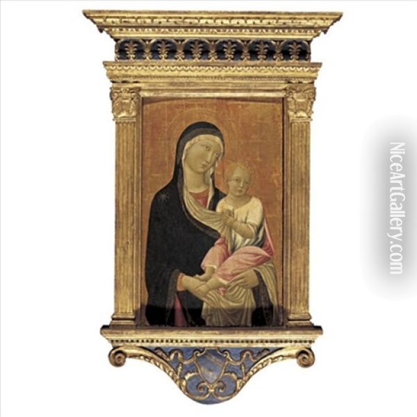 Madonna And Child Oil Painting -  Pellegrino di Mariano Rossini