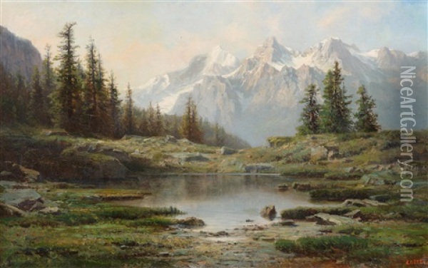 Alpsee Oil Painting - Leberecht Lortet