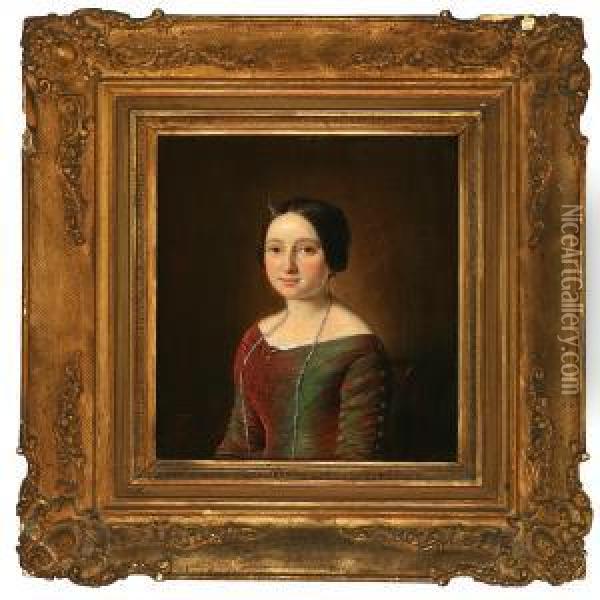 Portraet Of Mrs Oil Painting - Julius Friedlaender
